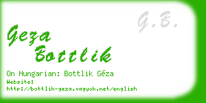 geza bottlik business card